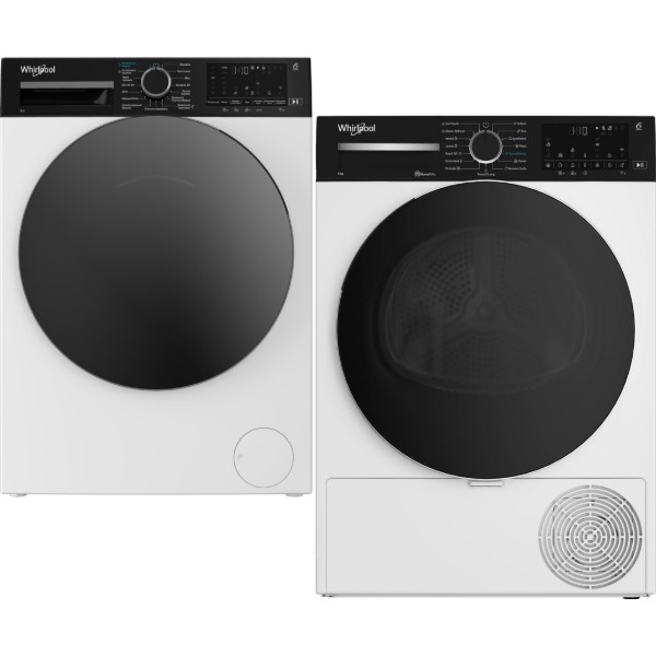 Фото - Комплект техніки Whirlpool Пральна машина з фронтальним завантаженням + Сушильна машина Whirlpool WAM 81WB UA + WP B9X WBS UA